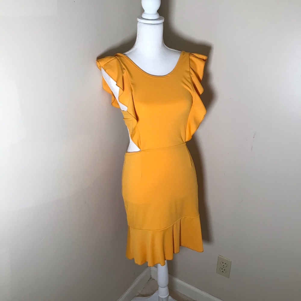 Orange Creamsicle Side-Cut Ruffle Sleeve Mini 🍊